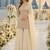 White georgette free size stitched suit with embroidery & zarkan work