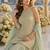 Sea georgette free size stitched suit with embroidery & zarkan work