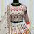 Off White Navratri Muslin Cotton Digital Print Lehenga Choli Set with Mirror Work