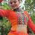 Orange Navaratri Special Leheriya Print with Gota-Patti Lace Work Lehenga Choli