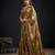 Golden silk blend embroidered saree