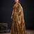 Golden silk blend embroidered saree