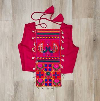 Pink Navaratri Special Gota Patti Work Lehenga with Gamthi Mirror Patch & Cowrie Lace work Choli 6