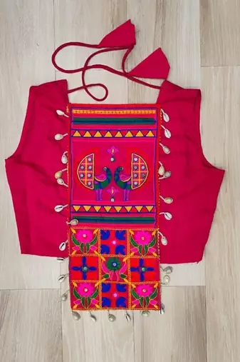 Pink Navaratri Special Gota Patti Work Lehenga with Gamthi Mirror Patch & Cowrie Lace work Choli