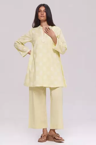 Butter yellow cotton co-ord set