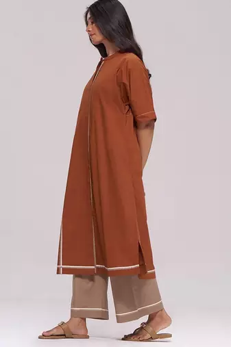 Bombay brown and travertine cotton co-ord set
