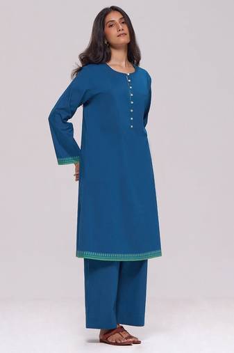 Deep blue cotton co-ord set
