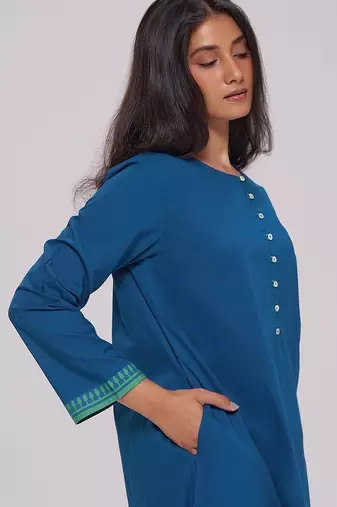 Deep blue cotton co-ord set