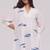 Off-white and blue cotton kurta