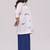 Off-white and blue cotton kurta