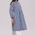 Blue and cream striped cotton kurta with white bottom set