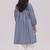 Blue and cream striped cotton kurta with white bottom set