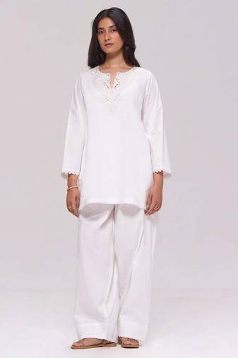 White cotton co-ord set