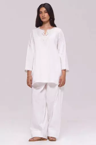 White cotton co-ord set