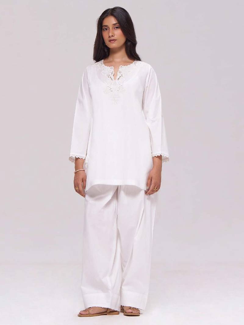 White cotton co-ord set