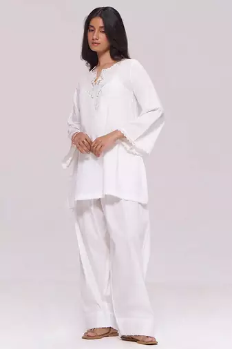 White cotton co-ord set