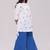 White and blue pure cotton co-ord set