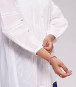 White and blue cotton co-ord set