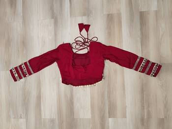 Maroon Navaratri Special Gota Patti Work Lehenga with Gamthi Mirror Patch & Cowrie Lace work Choli 7