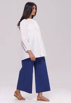 White and blue cotton co-ord set 4