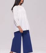 White and blue cotton co-ord set