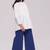White and blue cotton co-ord set