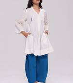 Off-white and blue cotton co-ord set