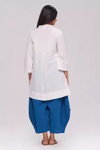 Off-white and blue cotton co-ord set