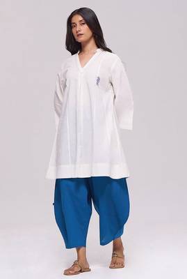 Off-white and blue cotton co-ord set 4