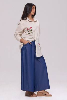 Off-white and denim blue co-ord set 2