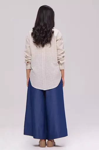 Off-white and denim blue co-ord set