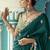Dark green embroidery work fancy fabric saree with blouse