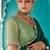 Dark green embroidery work fancy fabric saree with blouse