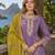 Purple shimmer free size stitched palazzo suit with codding dori & sequin work