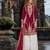 Maroon chinon free size stitched palazzo suit with codding dori & sequin work