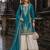 Blue chinon free size stitched palazzo suit with codding dori & sequin work