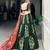 Green Tussar Silk Printed & Foil with Lace Touch Up Work Lehenga with Unstitched Blouse