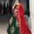 Green Tussar Silk Printed & Foil with Lace Touch Up Work Lehenga with Unstitched Blouse