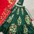 Green Tussar Silk Printed & Foil with Lace Touch Up Work Lehenga with Unstitched Blouse