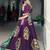 Purple Tussar Silk Printed & Foil with Lace Touch Up Work Lehenga with Unstitched Blouse