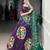 Purple Tussar Silk Printed & Foil with Lace Touch Up Work Lehenga with Unstitched Blouse