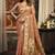 Peach kota silk blend paithani saree with meenakari floral bootis