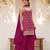 Magenta Silk Blend  semi stitched wedding suits