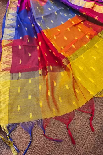 women's chinon silk weaving multicolor stripes design dupatta