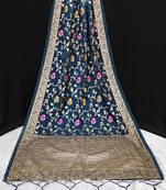 women's jacquard silk ethnic floral design dupatta