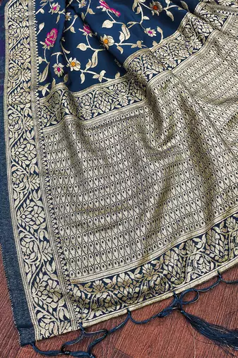 women's jacquard silk ethnic floral design dupatta