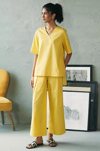 Lemon yellow cotton co ord set