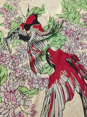women's georgette floral design scarf with tassle 3