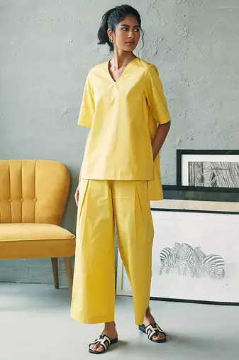 Lemon yellow cotton co ord set