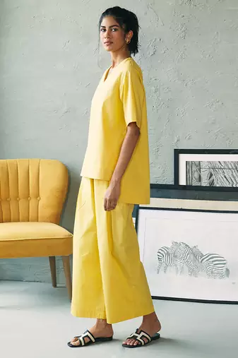 Lemon yellow cotton co ord set